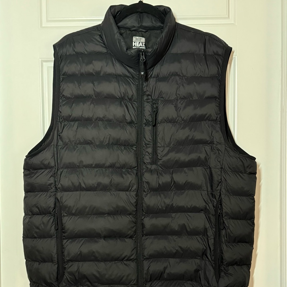 32 Degrees Heat Men’s Lightweight Packable Puffer Vest – Black, Size XL - Picture 2 of 8